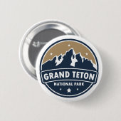 Badge Rond 5 Cm Grand Teton National Park Round Emblem (Devant & derrière)