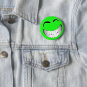 Badge Rond 5 Cm Grand visage vert de grimace (En situation)