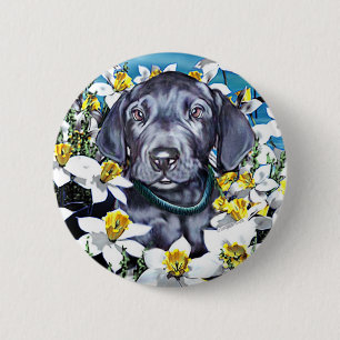 Badge Rond 5 Cm Grande Coupe de Danse en bleu Daffodils