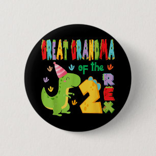Badge Rond 5 Cm Grande Grand-Mère Des Deux Rex 2e Anniversaire Boy