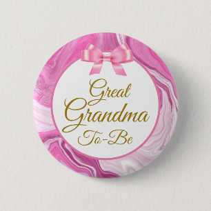 Badge Rond 5 Cm Grande grand-mère pour être Baby shower rose et or