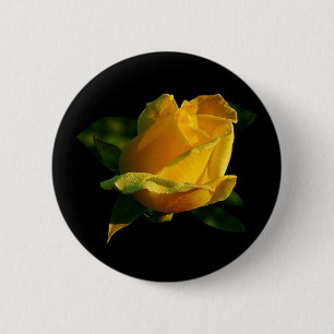 Badge Rond 5 Cm Grande rose jaune