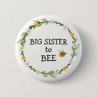 Badge Rond 5 Cm Grande soeur à Baby shower