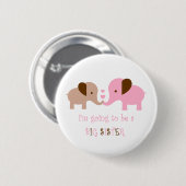 Badge Rond 5 Cm Grande soeur à être éléphants (Devant & derrière)