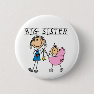 Badge Rond 5 Cm Grande Soeur Avec T-shirts et cadeaux Petite Soeur