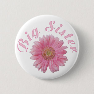 Badge Rond 5 Cm Grande soeur de Gerbera