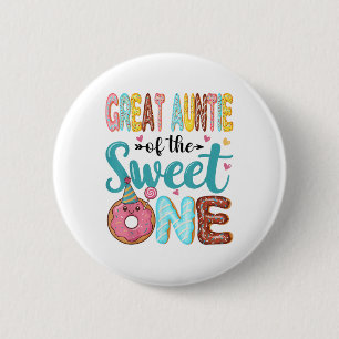 Badge Rond 5 Cm Grande Tante De La Douce Un 1Er Anniversaire Fille
