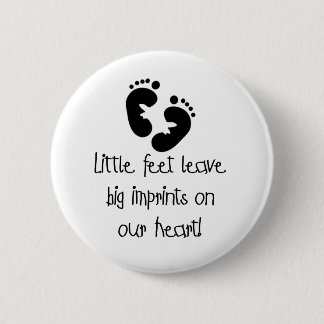 Badge Rond 5 Cm Grandes empreintes pieds noirs d'empreintes de pas