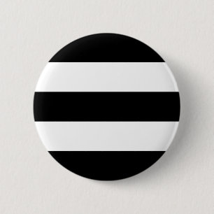 Badge Rond 5 Cm Grandes rayures noires et blanches