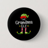 Badge Rond 5 Cm Grandma Christmas Elf Matching Pajama X-mas Party (Devant)