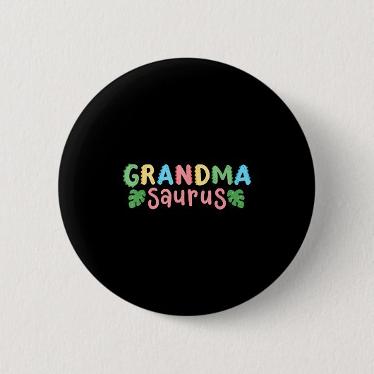 Badge Rond 5 Cm Grandma Saurus Enfants Dinosaur Anniversaire Famil (Devant)