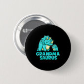 Badge Rond 5 Cm Grandma Saurus Funny Grandmasaurus Dinosaur  (Devant & derrière)