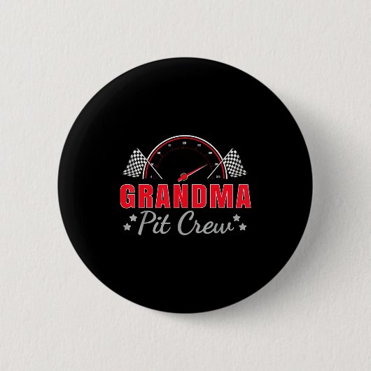 Badge Rond 5 Cm Grandma T Crew Race Car Driver Birthday Party Raci (Devant)