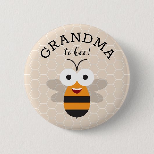 Badge Rond 5 Cm Grandma to Bee, Baby Shower Honey Bee Button (Devant)