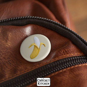 Badge Rond 5 Cm Grandmacore moderne minimaliste Cute Crochet Banan
