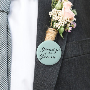 Badge Rond 5 Cm Grandpa of the Groom Script Wedding Bridal Party