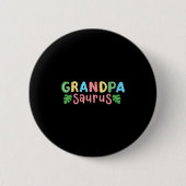 Badge Rond 5 Cm Grandpa Saurus Enfants Dinosaur Anniversaire Famil (Devant)