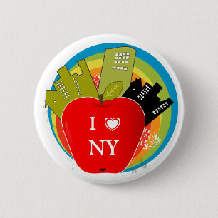 Badge Rond 5 Cm Grands Apple - New York