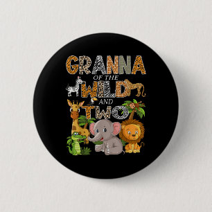 Badge Rond 5 Cm Granna Of The Wild Et Deux Zoo Safari La Naissance