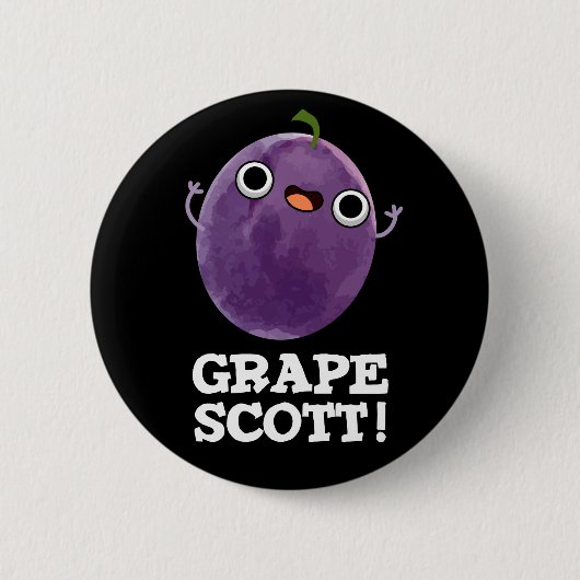 Badge Rond 5 Cm Graphe Scott Funny Fruit Graphe Pun Dark BG (Devant)