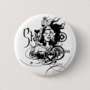 Badge Rond 5 Cm Graphique 7 de saphir d'étoile