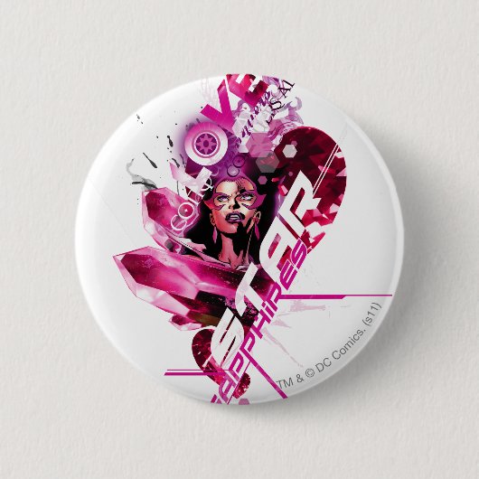 Badge Rond 5 Cm Graphique 8 de saphir d'étoile (Devant)