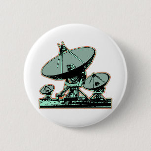 Badge Rond 5 Cm Graphique à écran satellite rétro