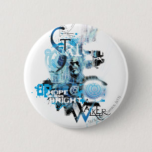 Badge Rond 5 Cm Graphique bleu 1 de lanterne