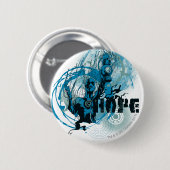 Badge Rond 5 Cm Graphique bleu 3 de lanterne (Devant & derrière)