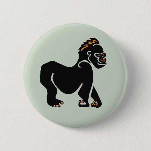 Badge Rond 5 Cm Graphique cool - GORILLA - Faune - Primate - Vert (Devant)