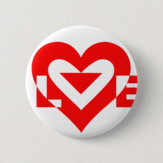 Badge Rond 5 Cm Graphique d'amour cool, Rouge (Devant)