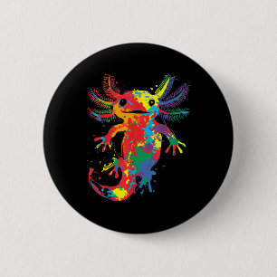 Badge Rond 5 Cm Graphique d'art coloré Abstrait Axolotl peinture