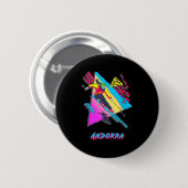 Badge Rond 5 Cm Graphique d'aventures de ski d'Andorre (Devant & derrière)