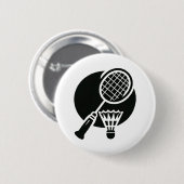 Badge Rond 5 Cm Graphique de badminton (Devant & derrière)