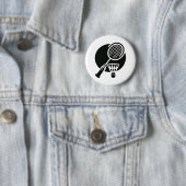 Badge Rond 5 Cm Graphique de badminton (En situation)