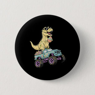 Badge Rond 5 Cm Graphique de camion monstre T Rex de Pâques pour e