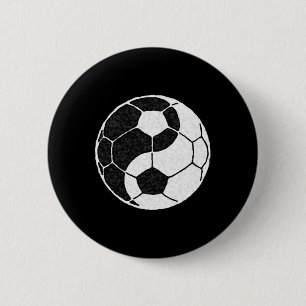 Badge Rond 5 Cm Graphique de football Yin Yang pour hommes femmes
