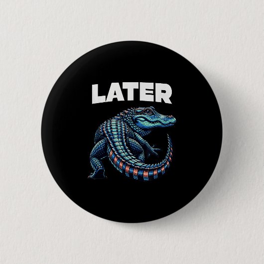 Badge Rond 5 Cm Graphique de l'alligator Gator (Devant)