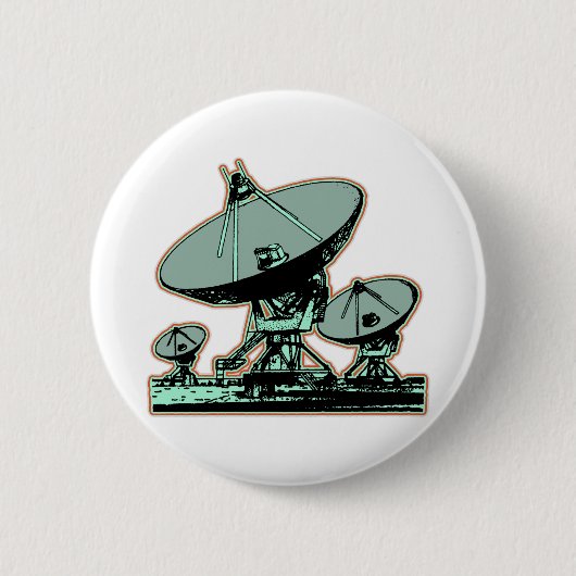 Badge Rond 5 Cm Graphique de parabole satellite rétro (Devant)