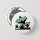 Badge Rond 5 Cm Graphique de parabole satellite rétro (Devant & derrière)