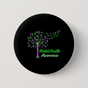 Badge Rond 5 Cm Graphique de soutien des rubans d'arbre de sensibi