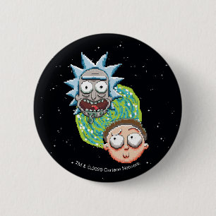 Badge Rond 5 Cm Graphique du portail Pixelverse Rick and Morty