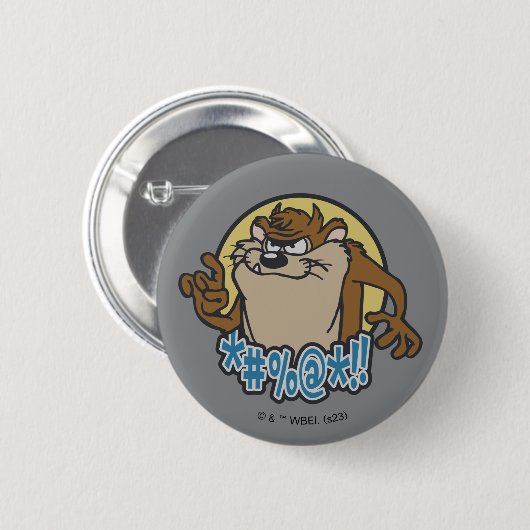 Badge Rond 5 Cm Graphique en cercle extensible TAZ™ (Devant & derrière)