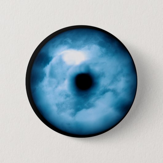 Badge Rond 5 Cm Graphique nuageux bleu-clair d'oeil (Devant)