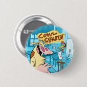 Badge Rond 5 Cm Graphique souriant de vache et de poulet (Devant & derrière)