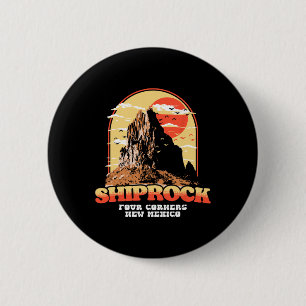Badge Rond 5 Cm Graphique vintage de Shiprock Nouveau-Mexique - Qu