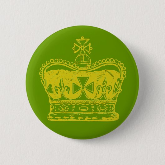 Badge Rond 5 Cm Graphisme Couronne Royale (Devant)