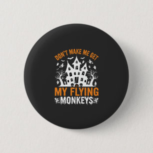 Badge Rond 5 Cm Graphisme de maison hantée de singes volants Hallo