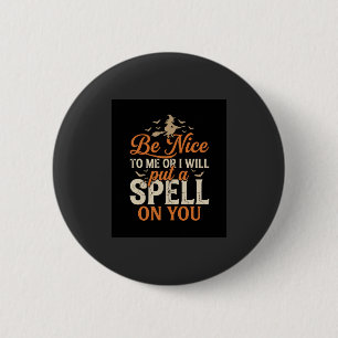 Badge Rond 5 Cm Graphisme de sort de sorcière d'Halloween_1