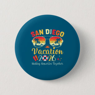 Badge Rond 5 Cm Graphisme de vacances à la plage de San Diego Ca